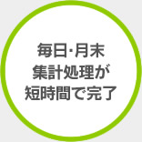 毎日・月末集計処理が短時間で完了